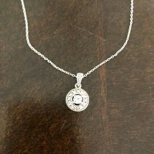 Silver Cubic Zirconia Pendant and Necklace